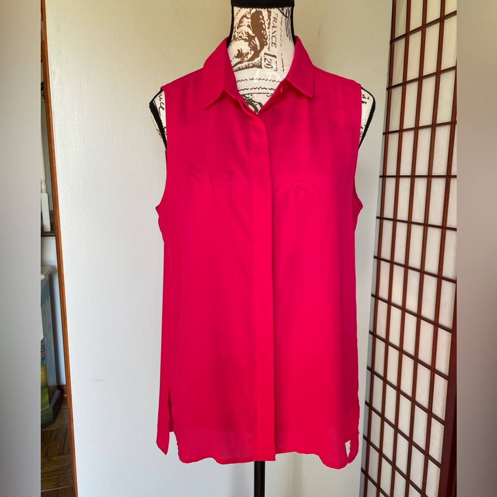 Adrianna Papell Sleeveless Pink Blouse, Size M